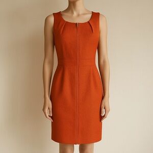 Tory Burch Orange Square Neckline Dress Size 4